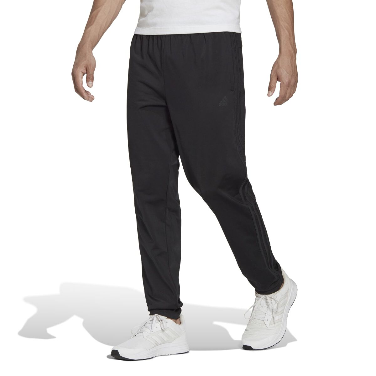 adidas Men's Essentials Warm-Up Tapered 3-Stripes Track Pants
