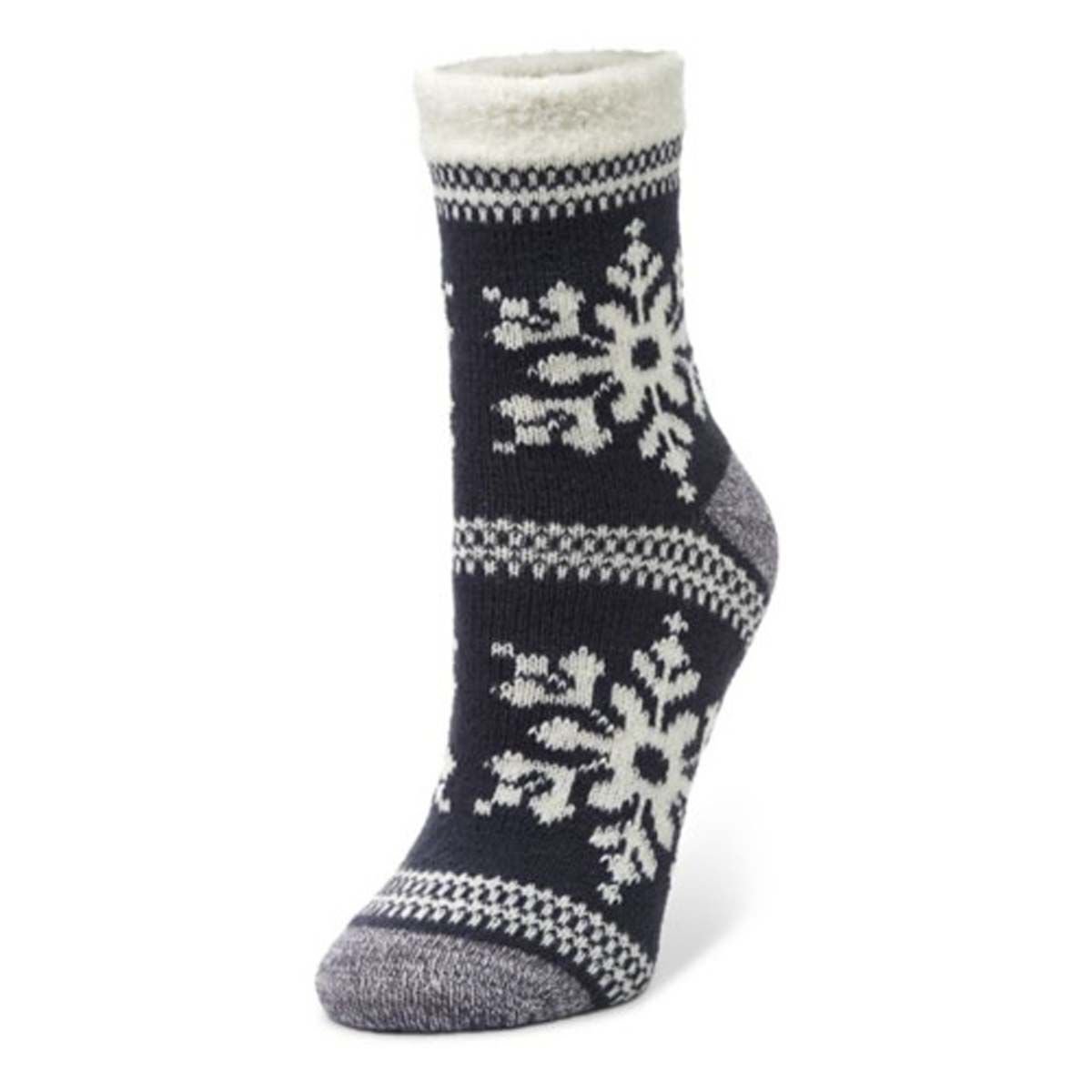 Fireside Men's Cozy Socks Snowflake Black