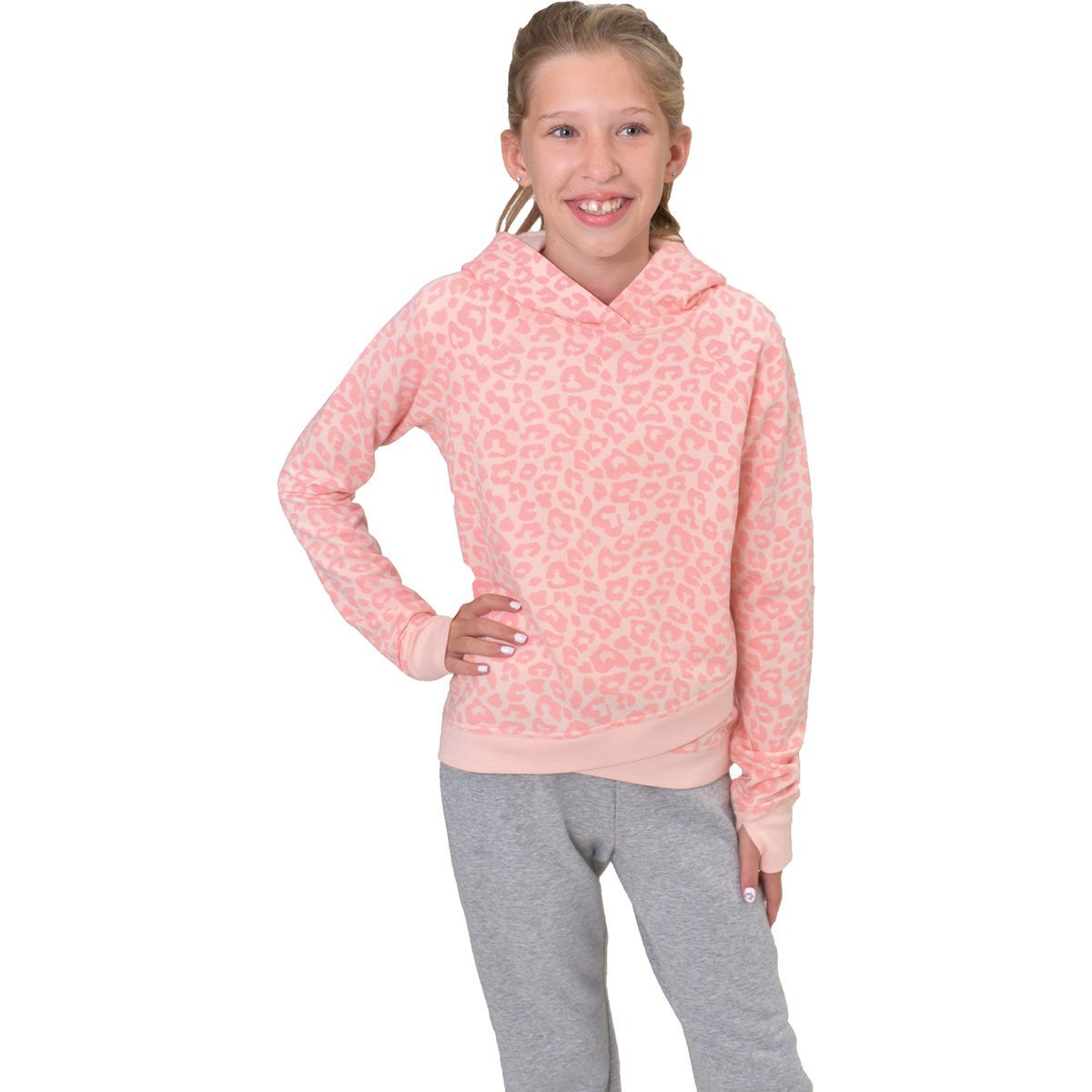 90 Degree Girls' Cheetah Hoodie