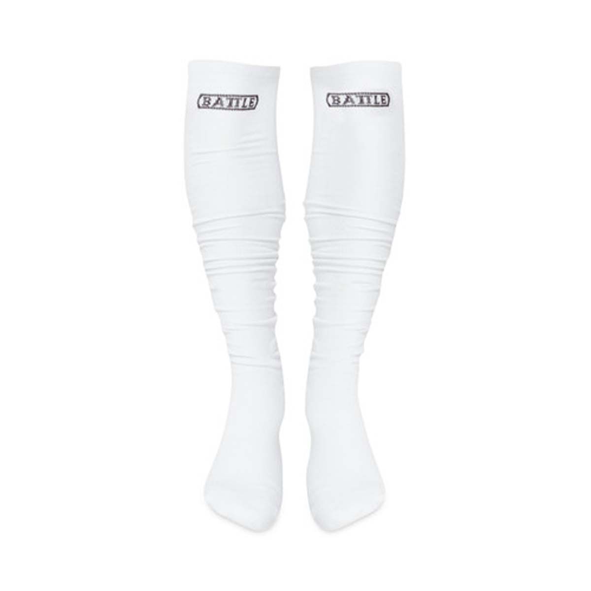 Battle Sports Football Socks (Long) - Black with White logo - ADULT