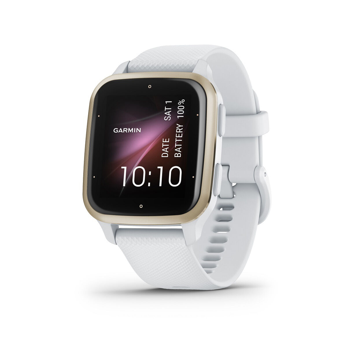 Garmin Venu® Sq 2, Cream Gold Aluminum Bezel with White Case and Silicone Band