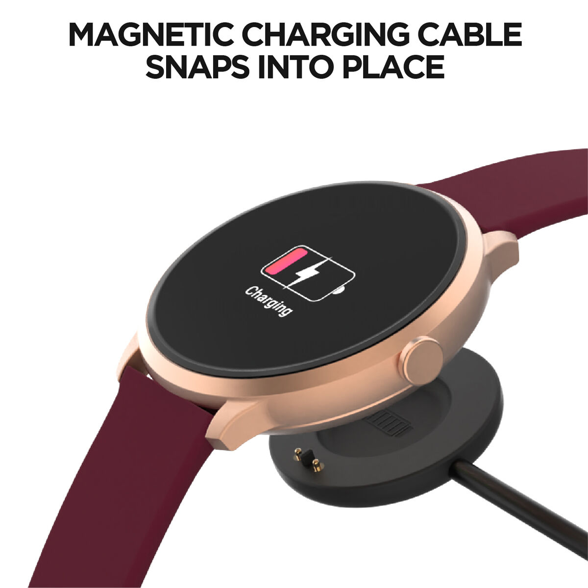 Itouch Sport 3 Smartwatch: Rose Gold Case with Rose Gold Mesh Strap
