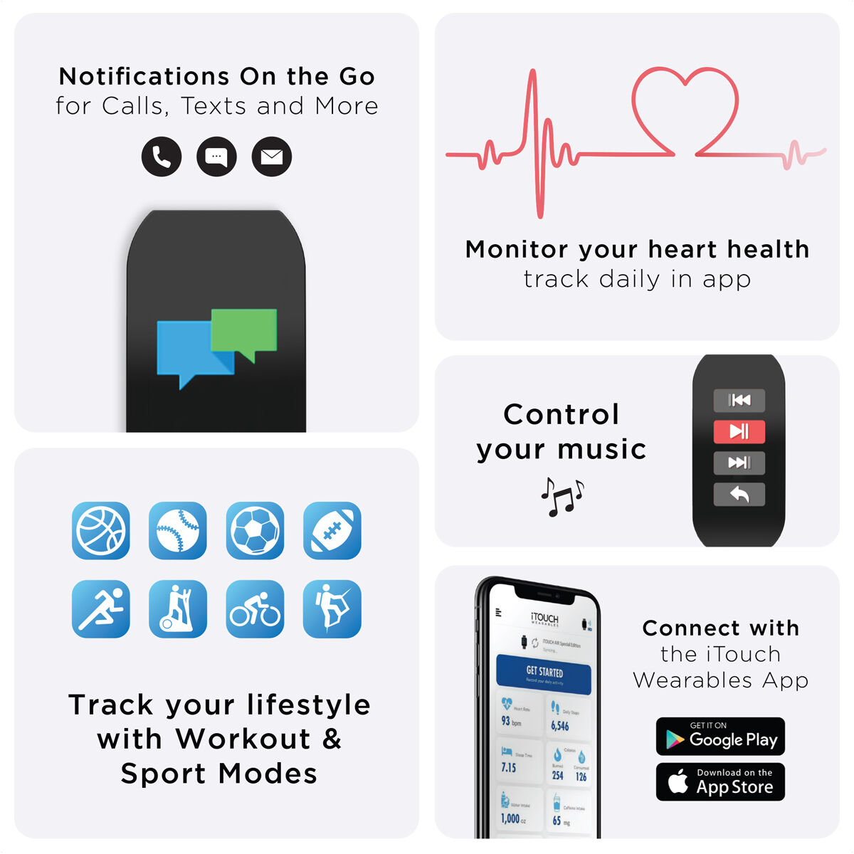 Itouch Active Smartwatch: Gray Camo