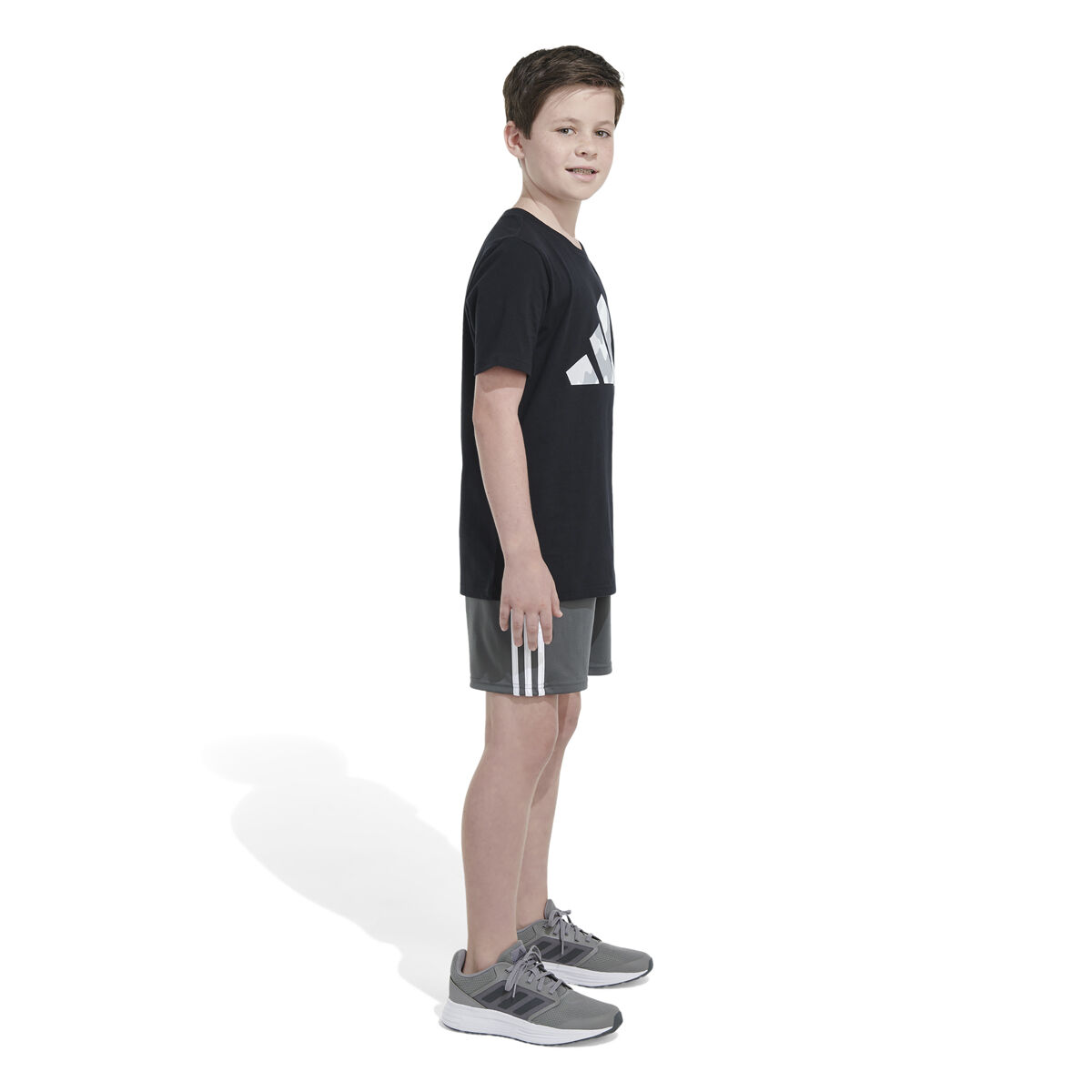 adidas Boys' Shorts Sleeve Camo Logo Tee