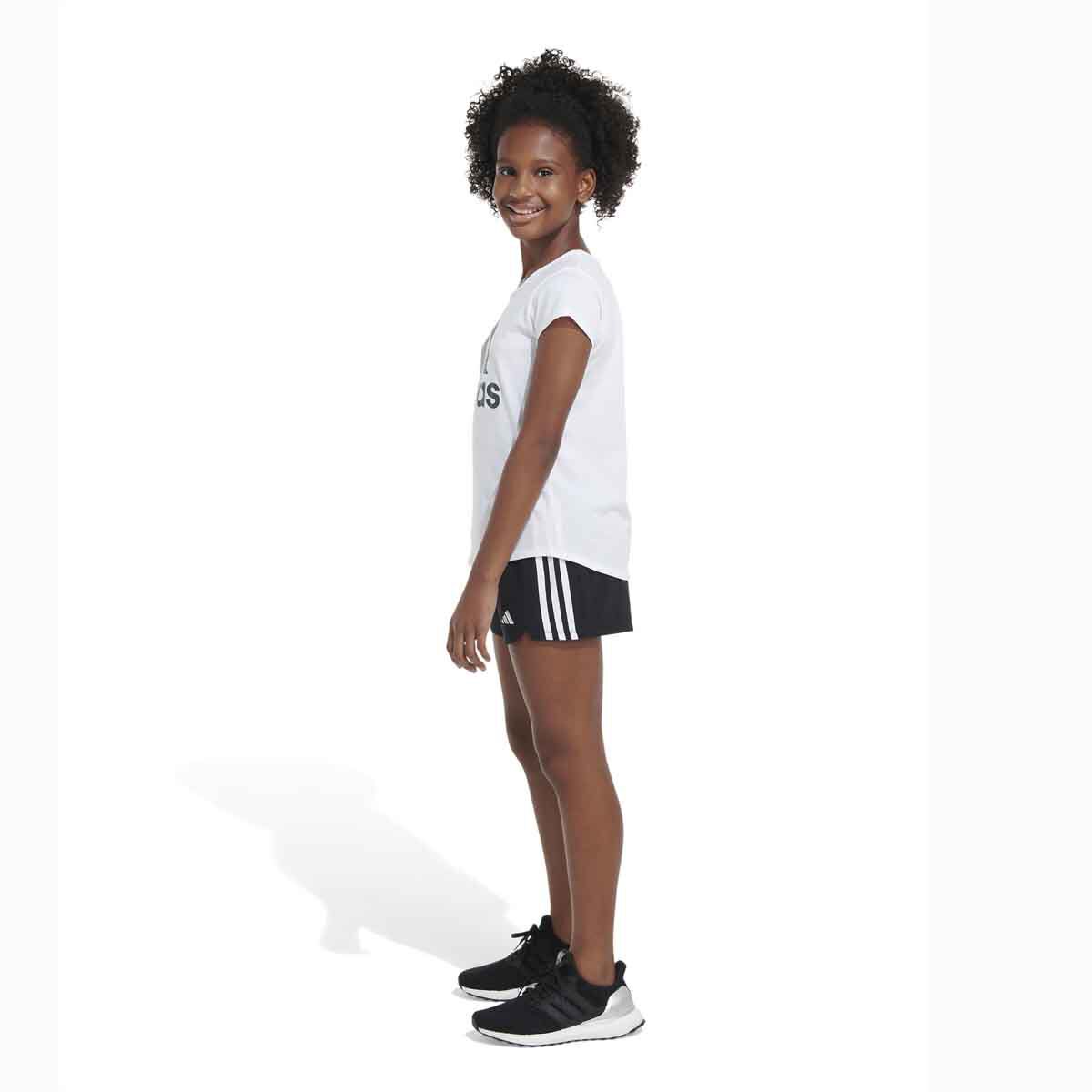 adidas Girls' AEROREADY® Elastic Waistband 3-Stripes Pacer Shorts
