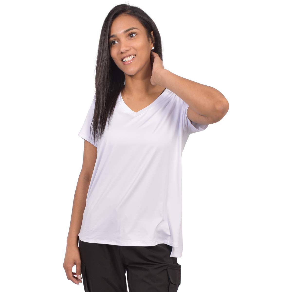 90 Degree Shortsleeve V-Neck Hi-Low