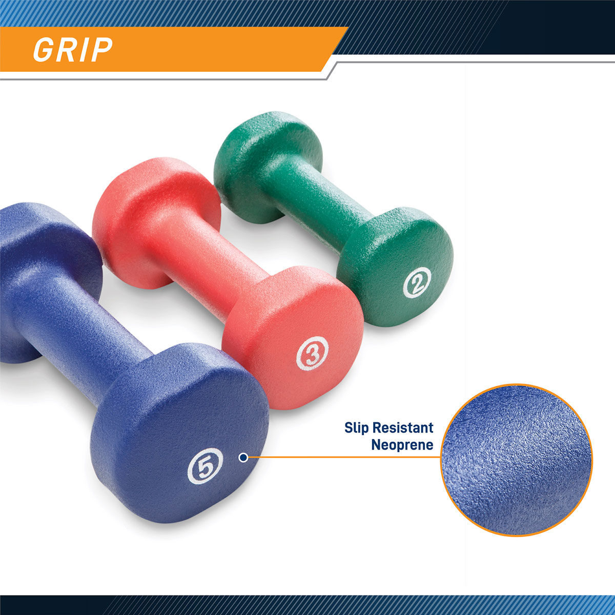 Marcy 3-Pair Neoprene Dumbbell Set with Case