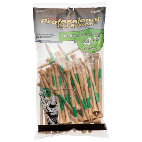 Pride Sports Professional 4" Natural Golf Tees - 50 Pack