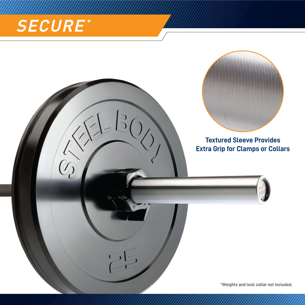 Steel Body 7' Black Chrome OLYMPIC BAR