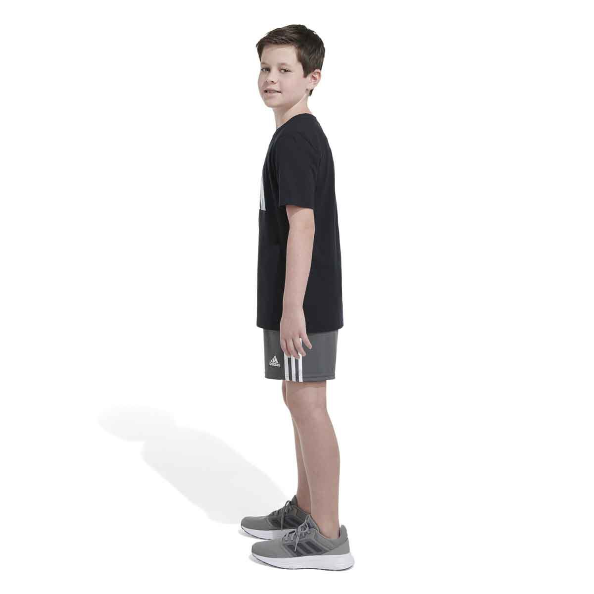 adidas Boys' Shorts Sleeve Camo Logo Tee