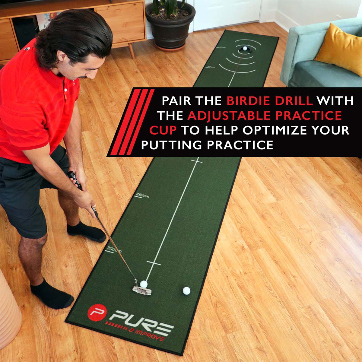 Pure2improve Birdie Drill Golf Putting Mat