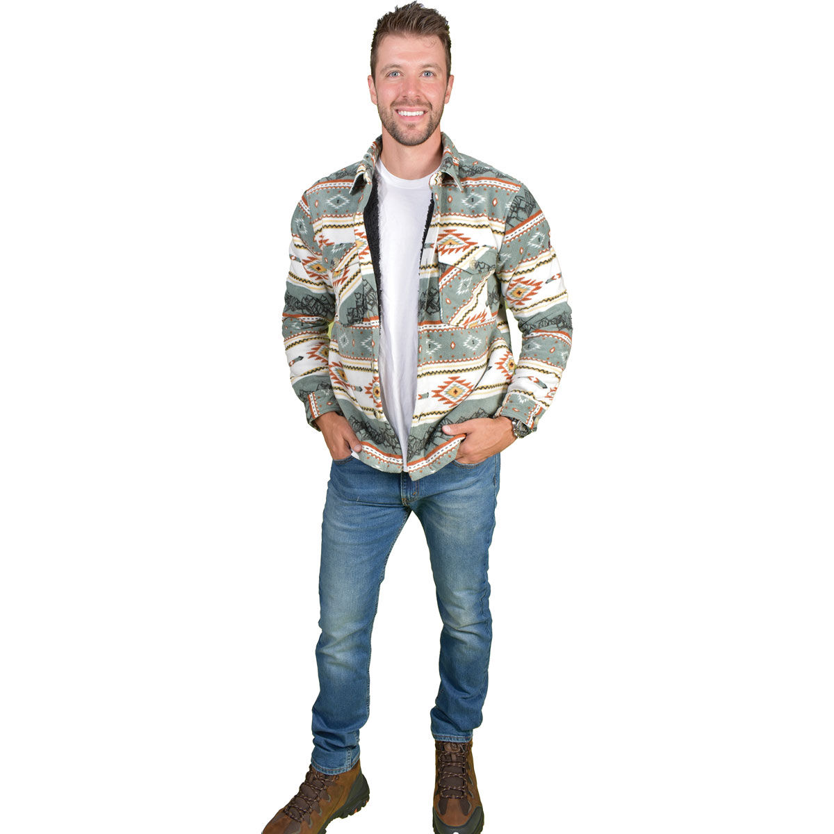 Canada Weather Gear Men's Sherpa Lined Fleece Shacket