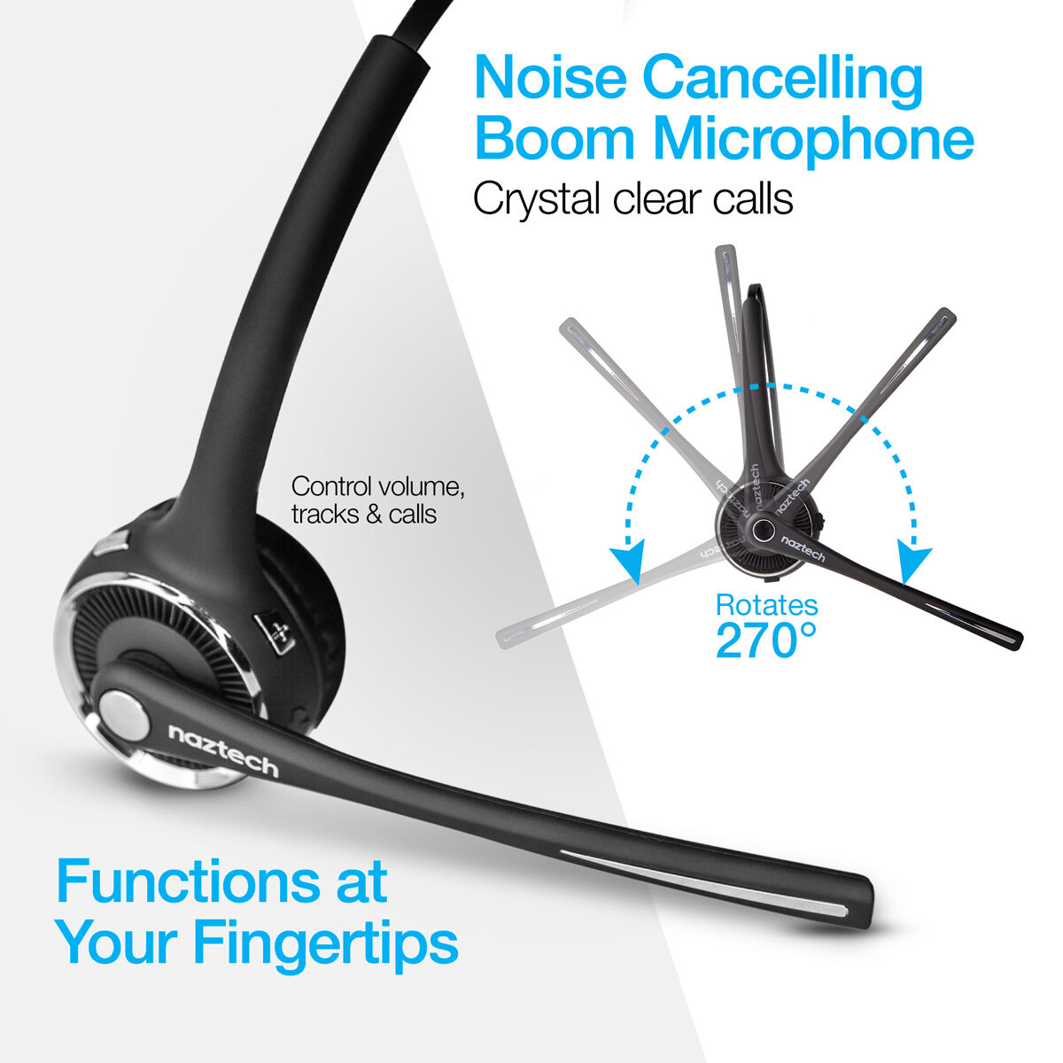 Naztech N980 BT Over-the-Head Headset with Charging Base