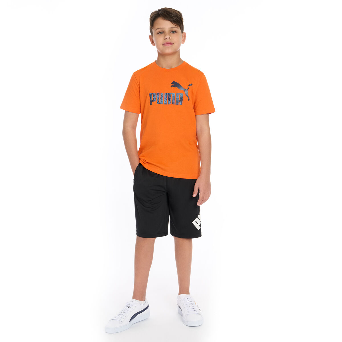 Puma Boys' Short Sleeve Logo Tee