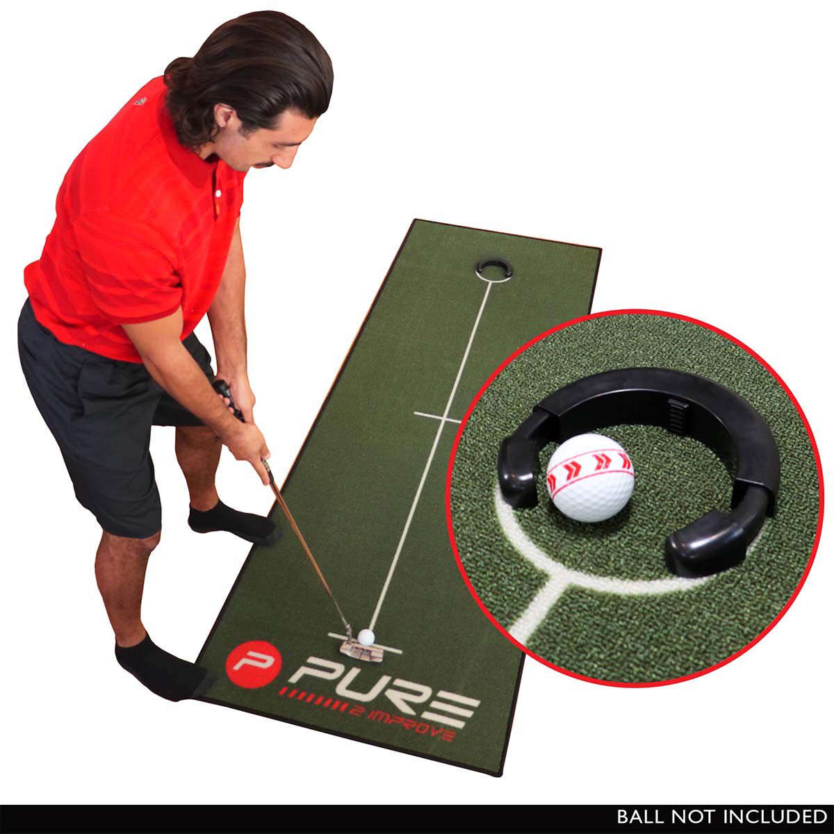 Pure2improve Putting Mat & Adjustable Practice Cup