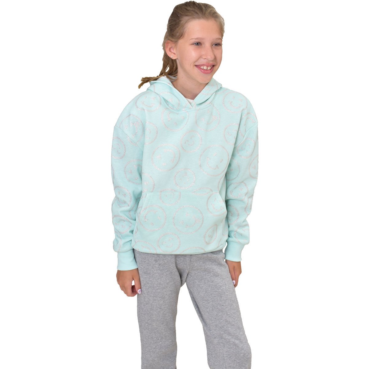 Freestyle Girls' Emoji Glitter Hoodie