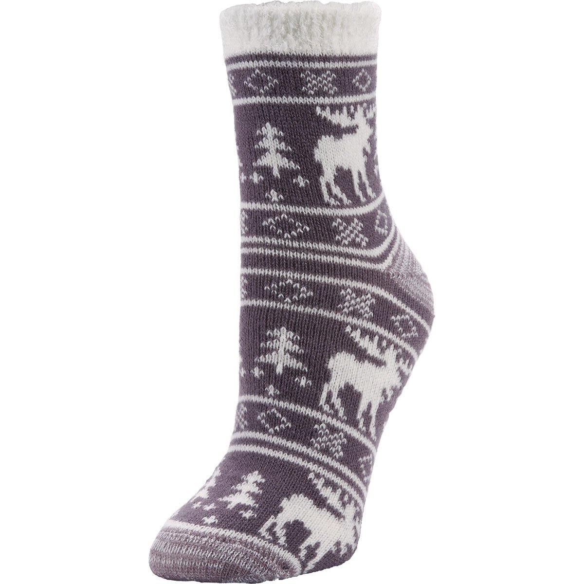 Fireside Women's Cozy Socks Moose Purple