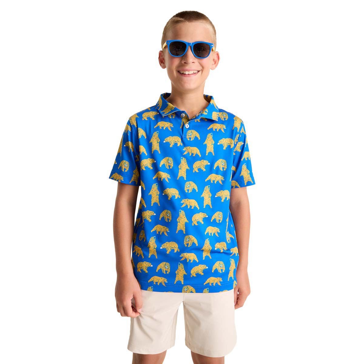 Chubbies Men's Beary Blue (Youth Performance Polo)