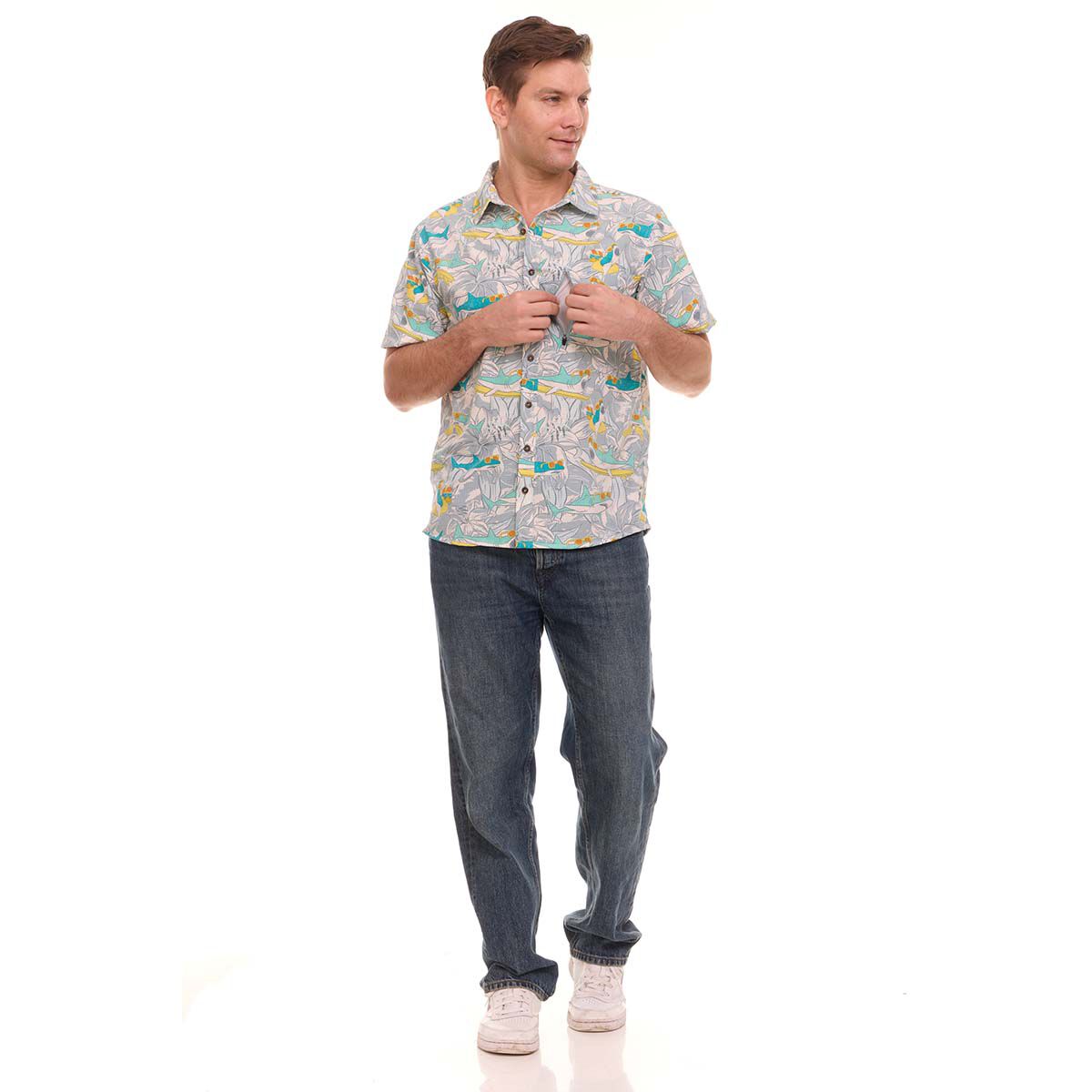 Canada Weather Gear Men's Poly Perforated Woven Shirt