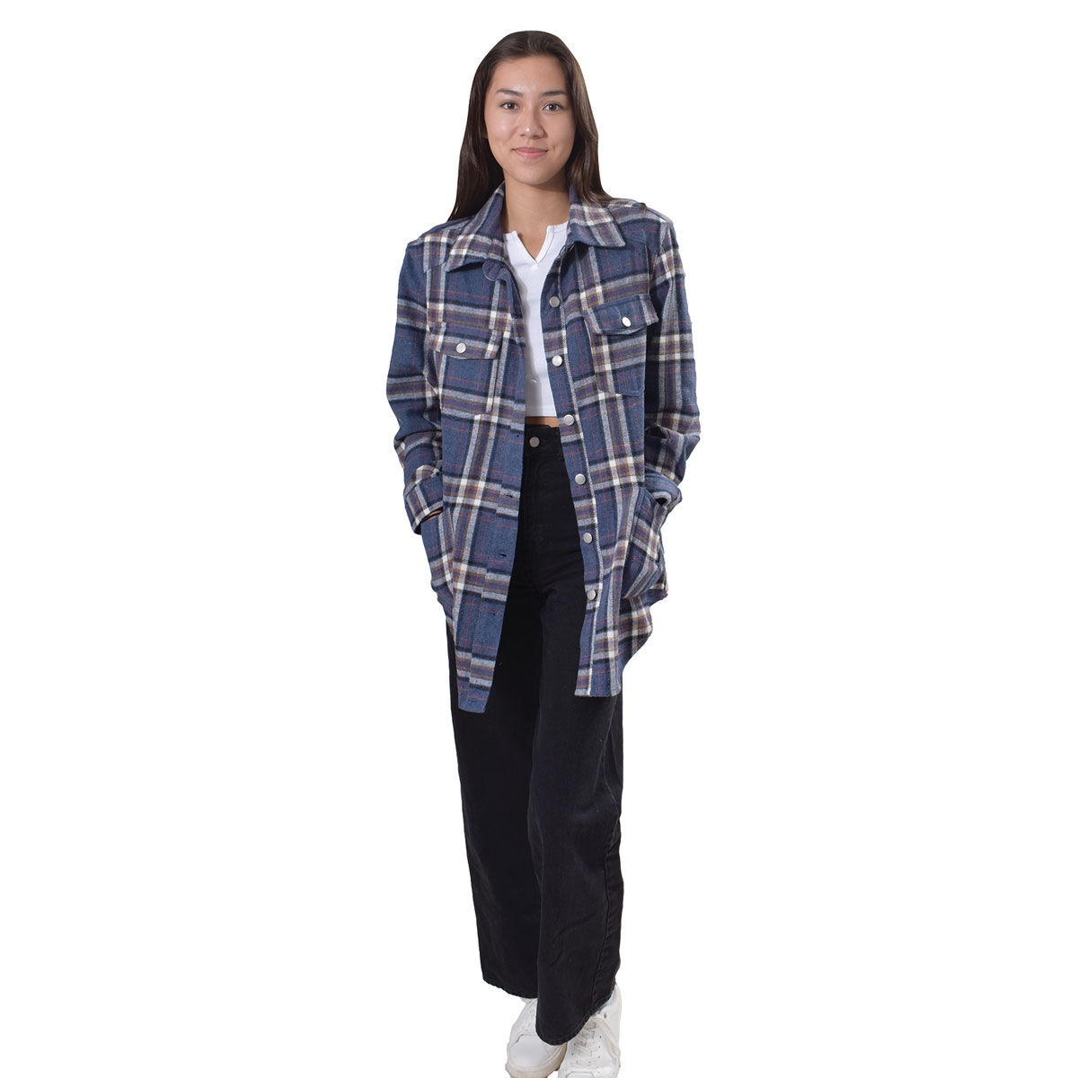 Bbj Women's Plaid Shirt Jacket