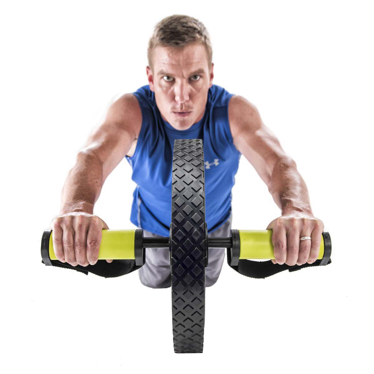 Go Fit Extreme Abdominal Wheel With Slip-Resistant Hand/Foot Handles with Training Manual