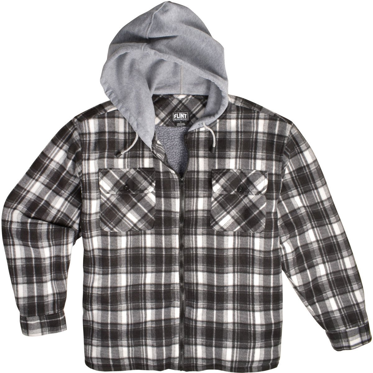 Flint Workwear Men's Flannel Sherpa Lined Shirt Jacket