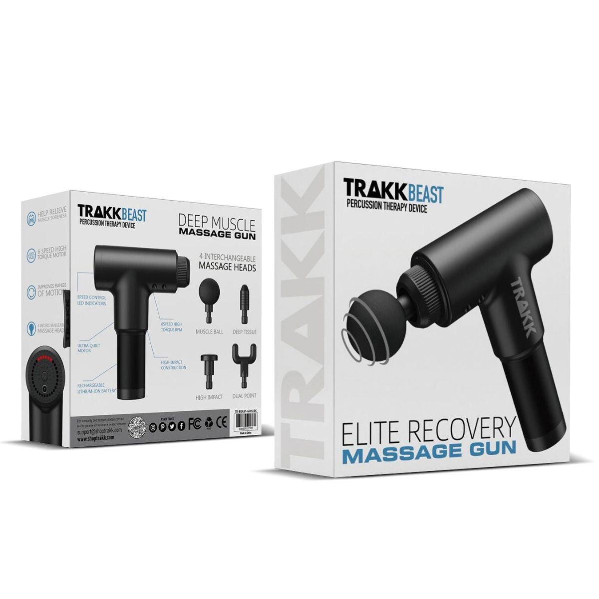 Trakk Beast Deep Muscle 6-Speed 4-Head Massage Gun