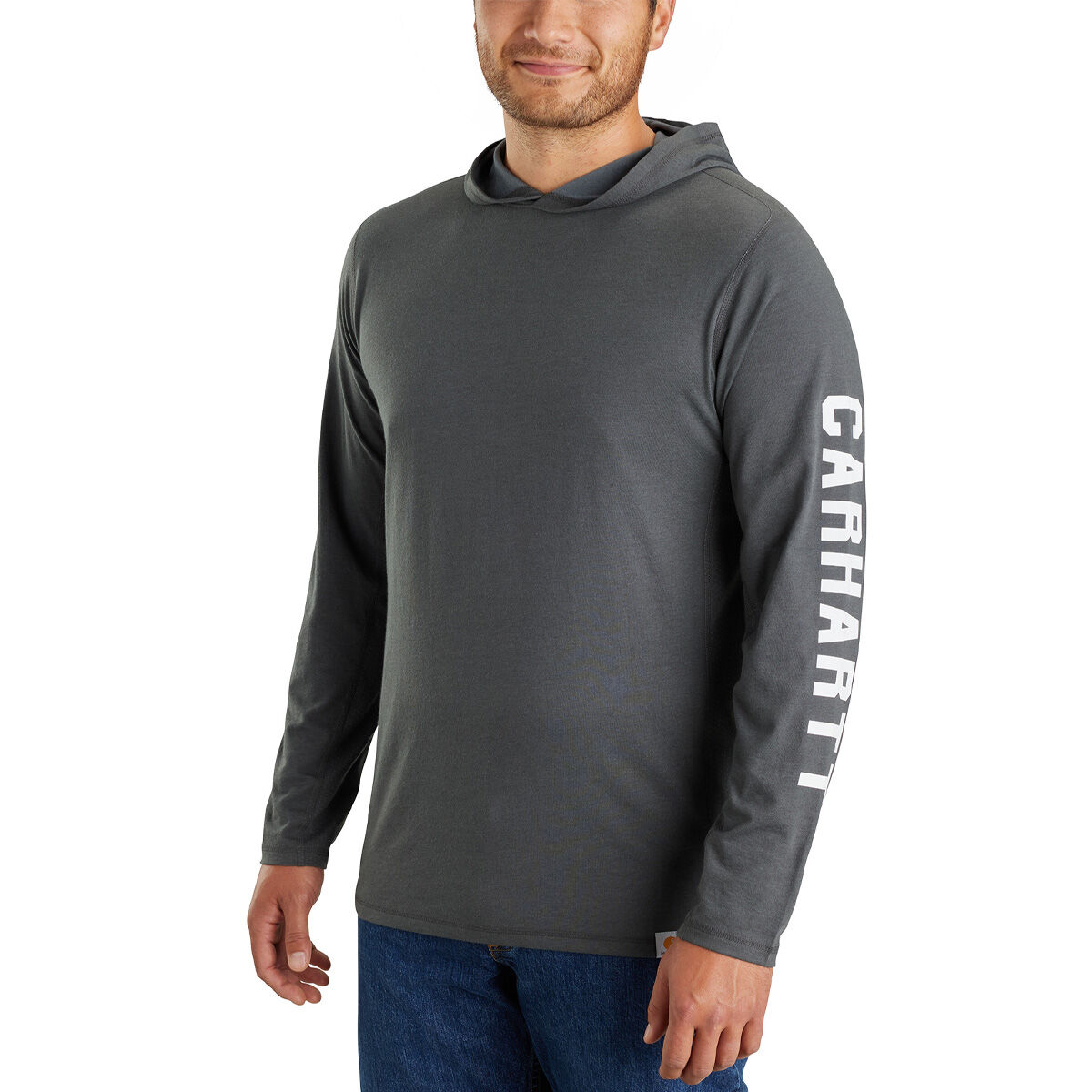 Carhartt Force Relaxed Fit Midweight Long-Sleeve Logo Graphic Hooded T-Shirt
