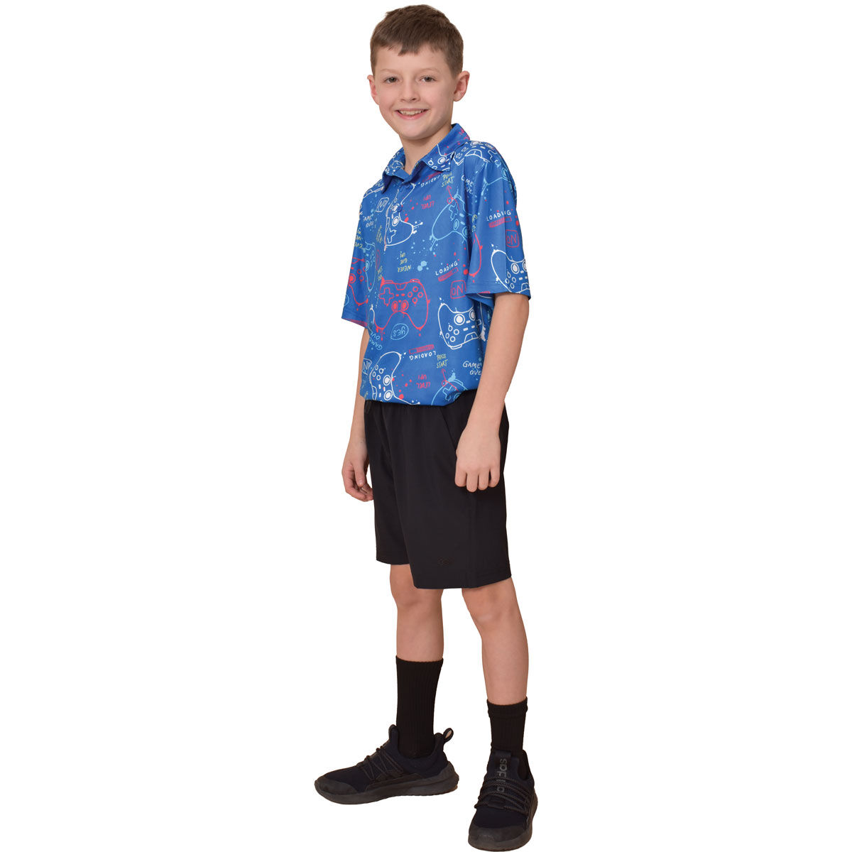 Aeroline Boy's Short Sleeve Print Polo