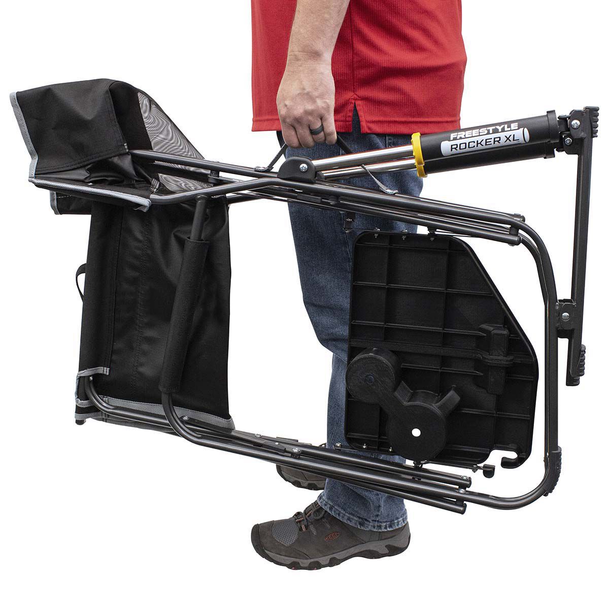 GCI Outdoor Freestyle Rocker XL Folding Chair with Side Table