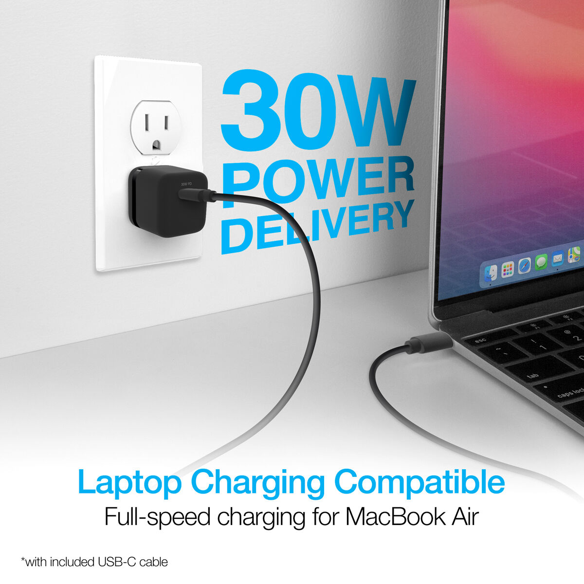Naztech 30W USB-C PD Fast Wall Charger |  6ft USB-C Cable