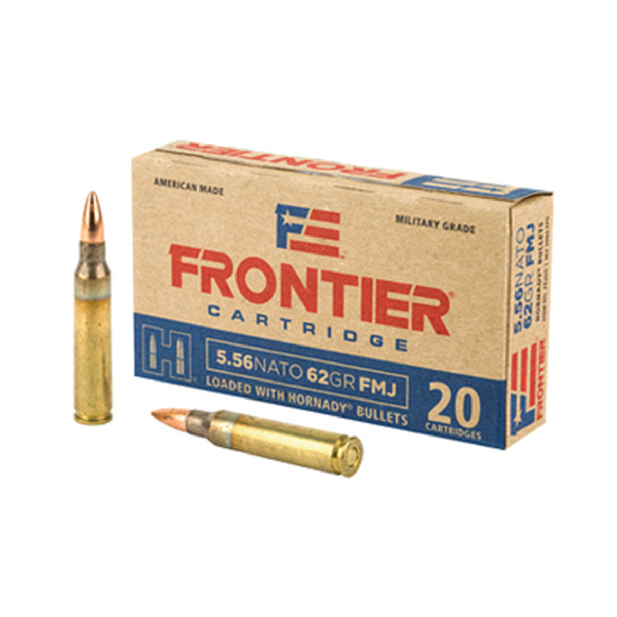 Frontier 5.56 NATO 52 Grain FMJ 20rd Rounds