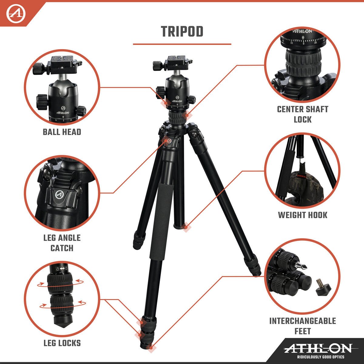Athlon Optics Midas AL28 Alum Tripod