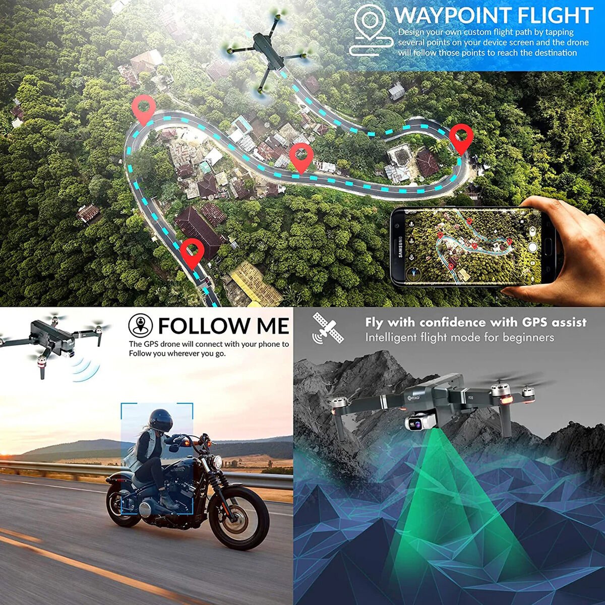 Contixo F35 RC GPS Drone with 4K UHD Camera