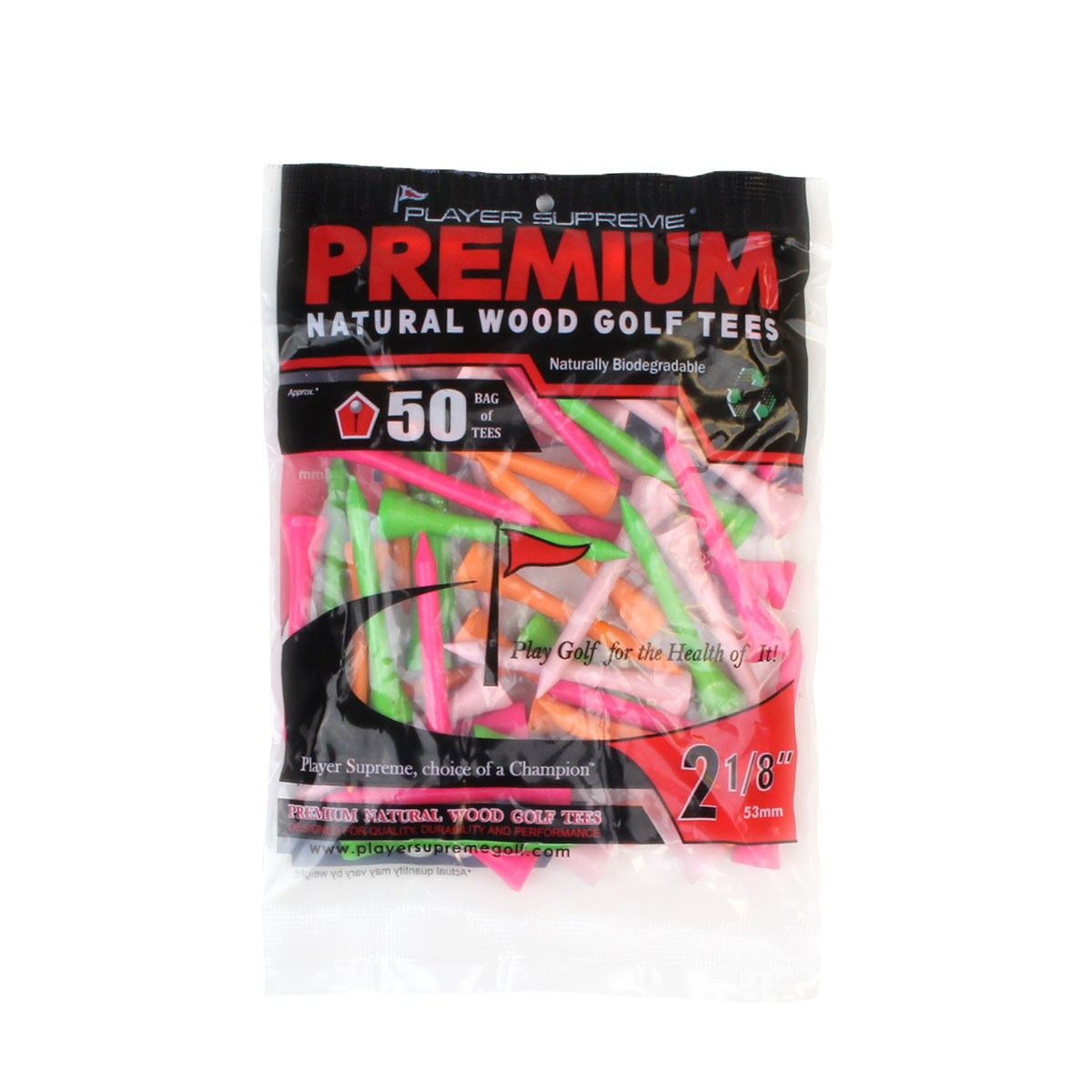 Player Supreme 2 1/8" Neon Tees 50 Pk