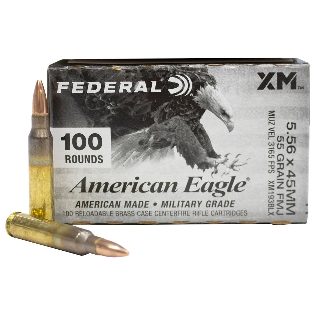 Federal 5.56mm 55 gr FMJ BT Ammunition