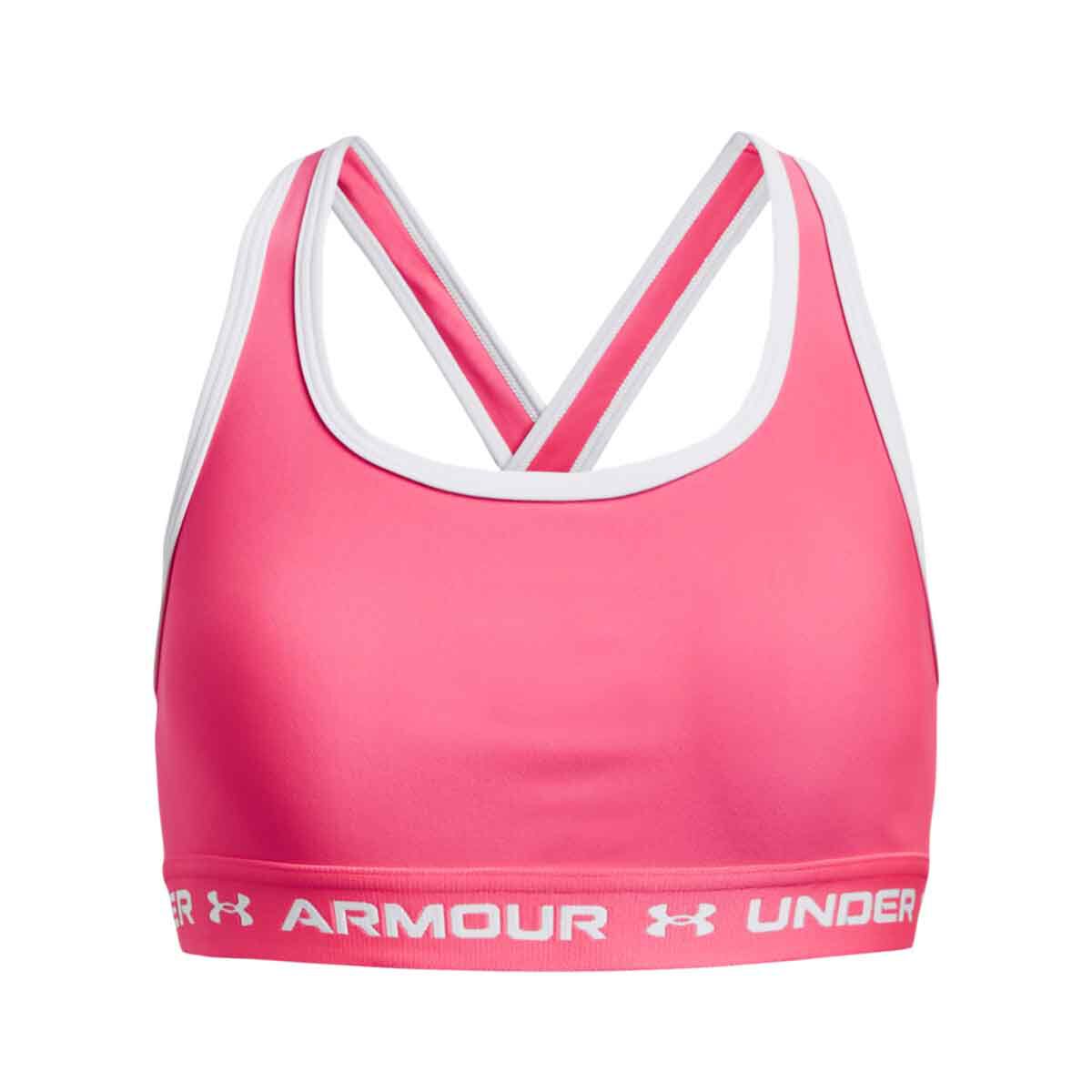 Under Armour Girls' Crossback Mid-Impact Solid Sports Bra