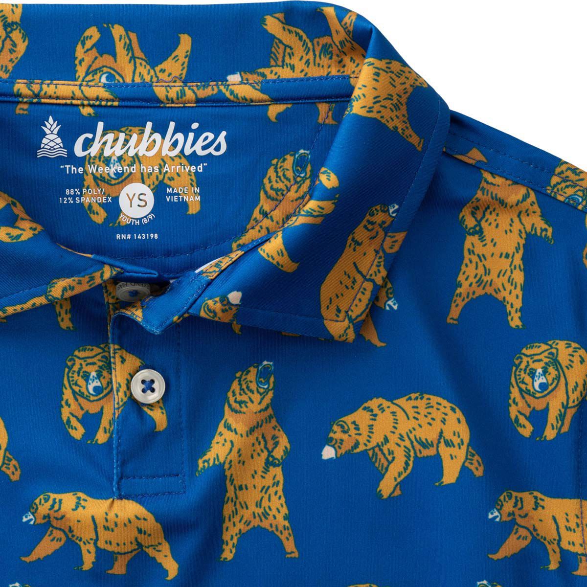 Chubbies Men's Beary Blue (Youth Performance Polo)