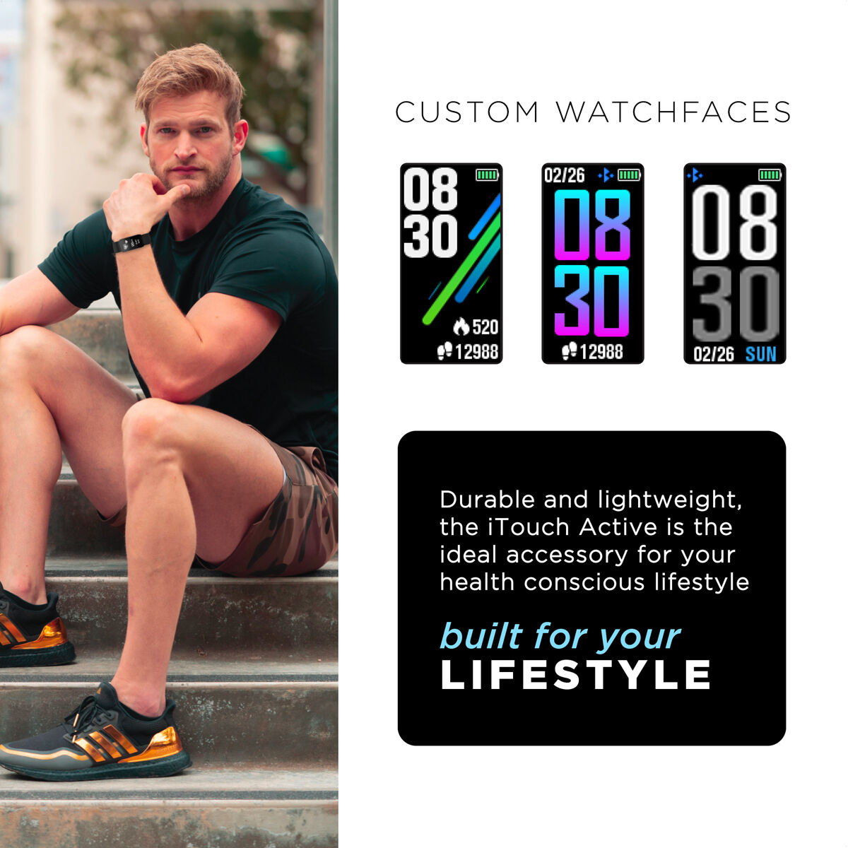 Itouch Active Smartwatch: Burgundy
