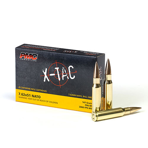Pmc X-TAC 7.62x51mm NATO Ammunition 20 Rounds FMJBT 147 Grains 7.62X
