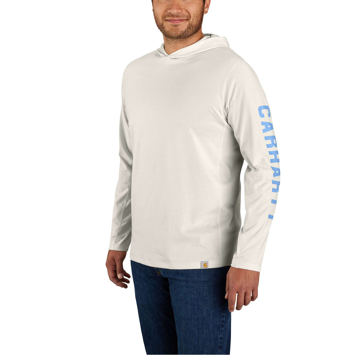 Carhartt Force Relaxed Fit Midweight Long-Sleeve Logo Graphic Hooded T-Shirt