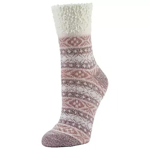 Fireside Women's Cozy Socks Aztec Peach