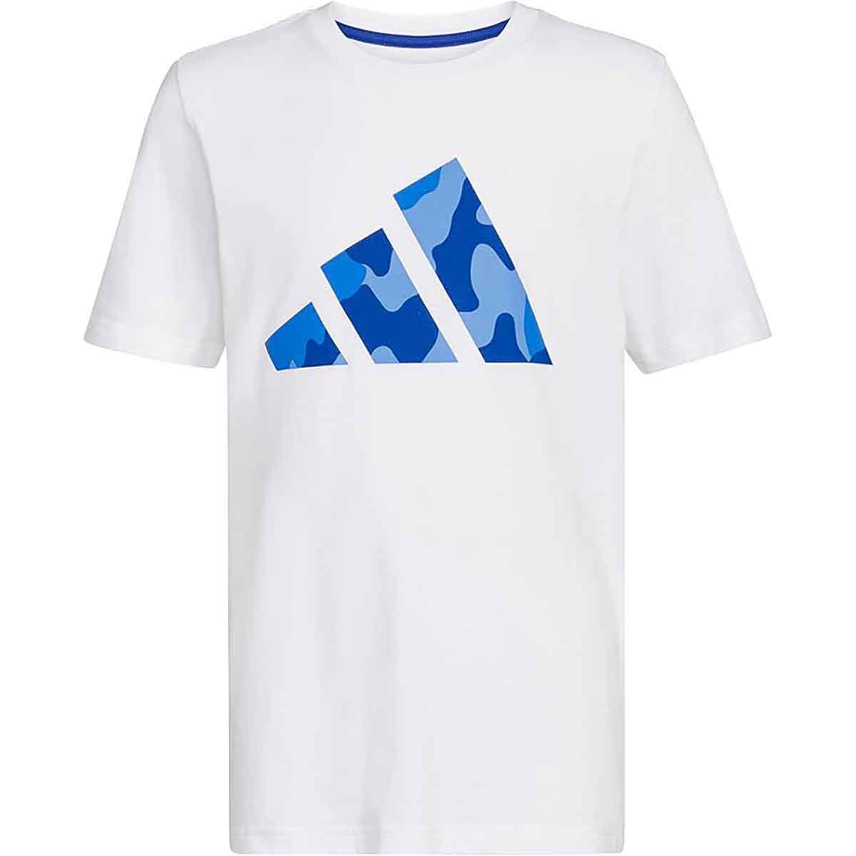 adidas Boys' Shorts Sleeve Camo Logo Tee