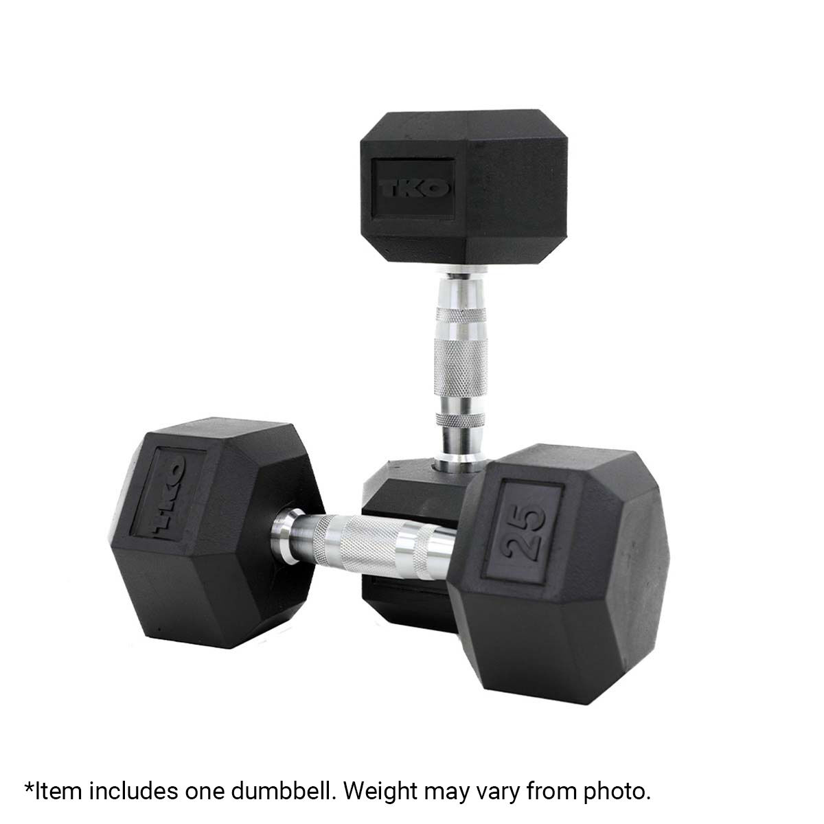 TKO 25 lb. Rubber Hex Dumbbell
