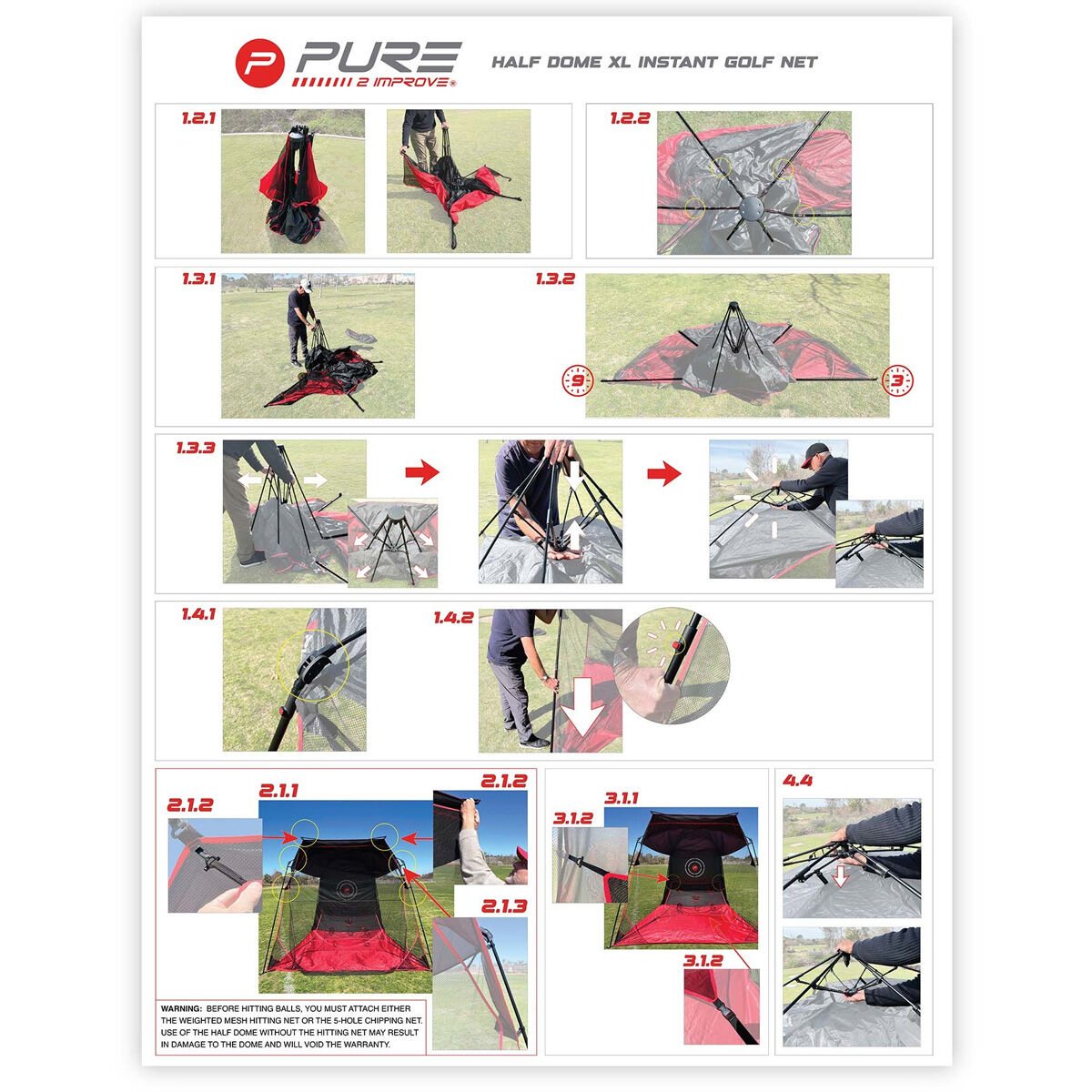 Pure2improve Half Dome Instant Golf Net