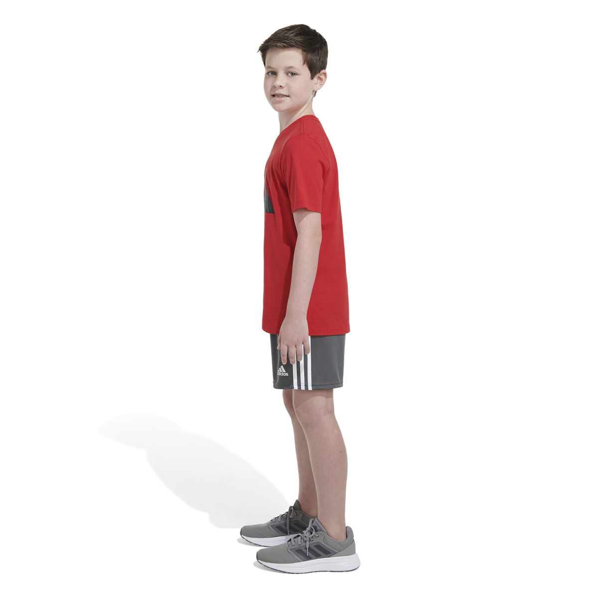 adidas Boys' Shorts Sleeve Camo Logo Tee