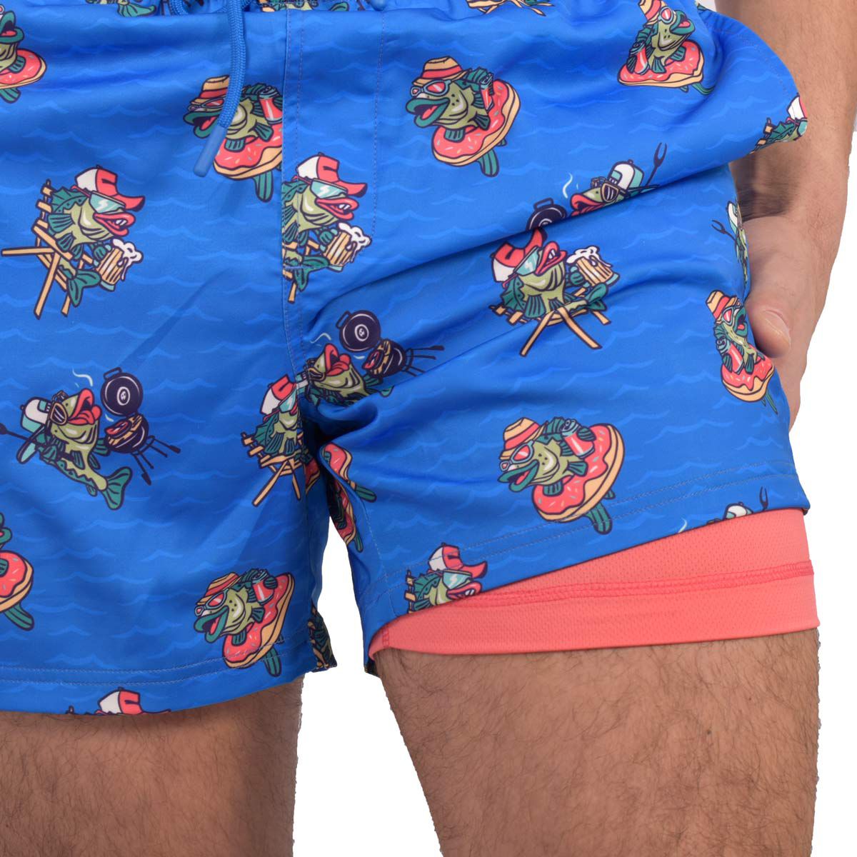 Aeroline Men's 5" 2in1 Bluebass Swim Trunks