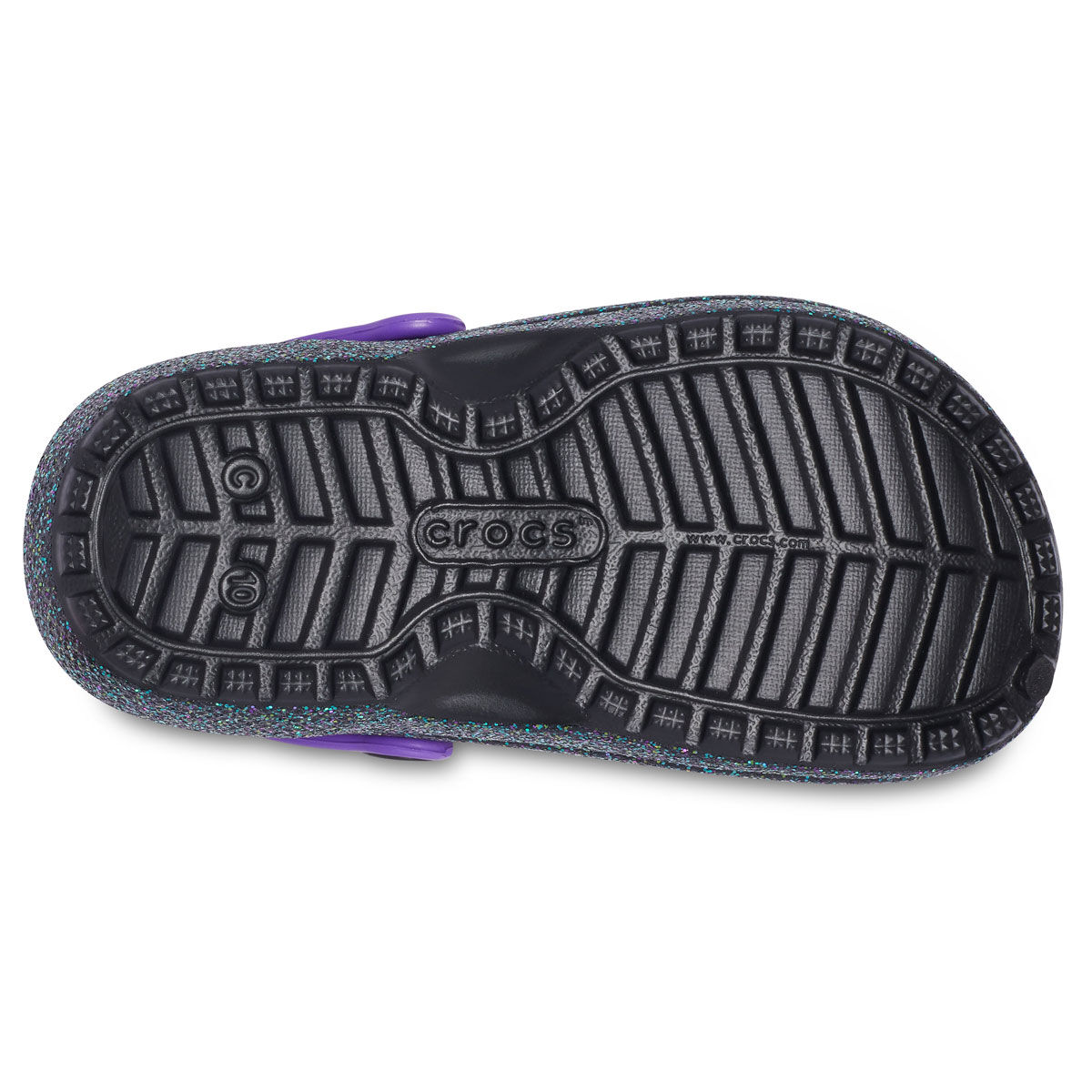 Crocs Youth Classic Lined Glitter Black Clogs