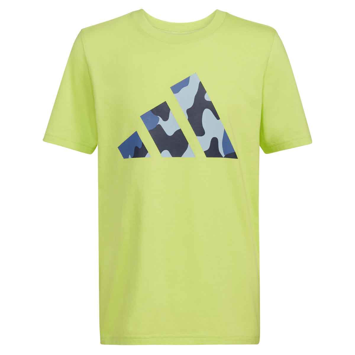 adidas Boys' Shorts Sleeve Camo Logo Tee