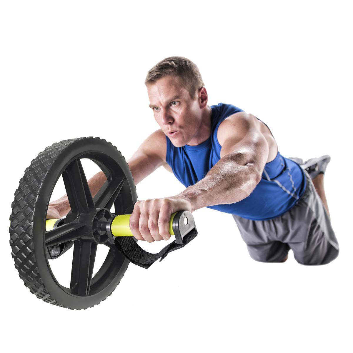 Go Fit Extreme Abdominal Wheel With Slip-Resistant Hand/Foot Handles with Training Manual